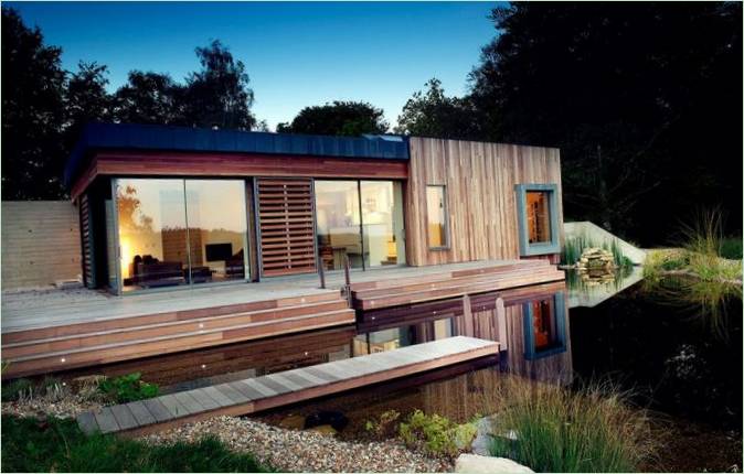 Een houten huis in het Verenigd Koninkrijk