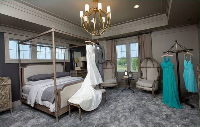 Landelijke slaapkamer in Craftsman-stijl in de VS
