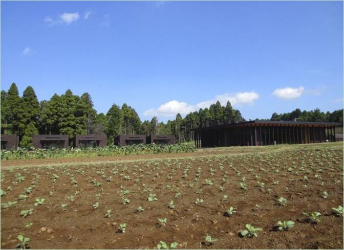 De gevel van een boerderij in Chiba