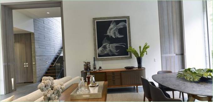 Moderne grijze woonkamer ontwerp