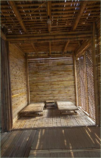 Interieur van BB Home bamboe huis